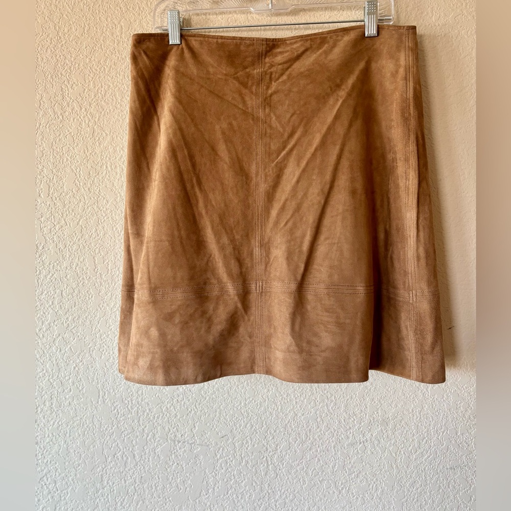 Elie Tahari brown suede‎ skirt NWT Size 12